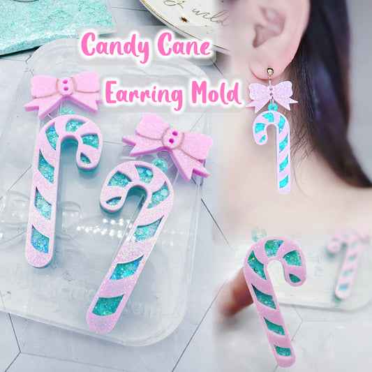 Layered Candy Cane Cane Dangle Earring Mold