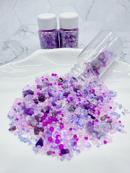 Amethyst Crushed Glass & Glass Bead Mix