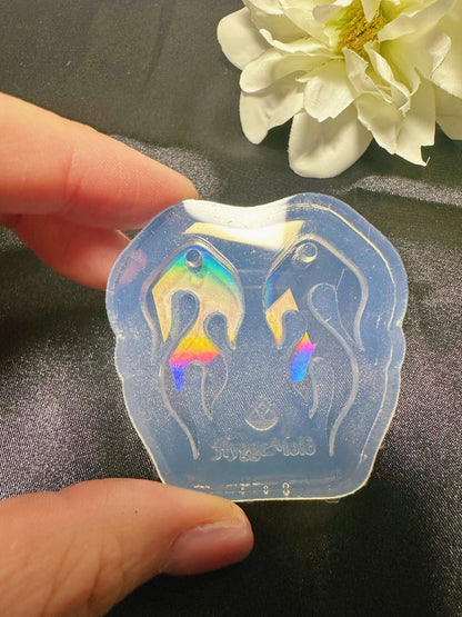 Holographic Flame Dangle Earring Mold for Hoop Charms