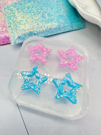 1.6cm Open Star Stud Earring Silicone Mold for Resin Earrings Celestial