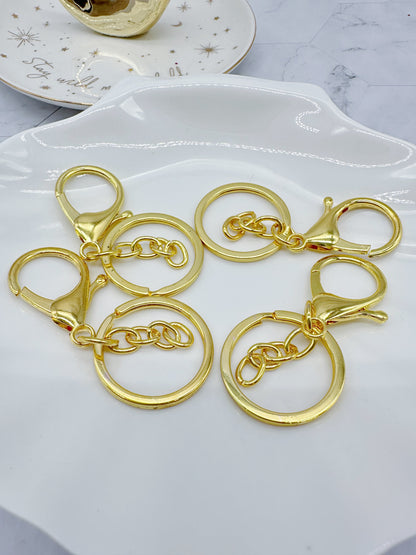 Gold Keychain Rings Lobster Clasp