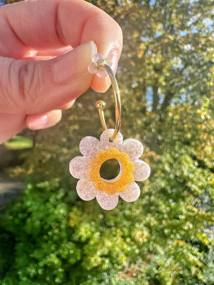 Flower Power layered Daisy Flower Dangle Drop Earring Mold