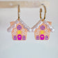 Gingerbread House with Predomed snow Dangly Charm Earring Mold