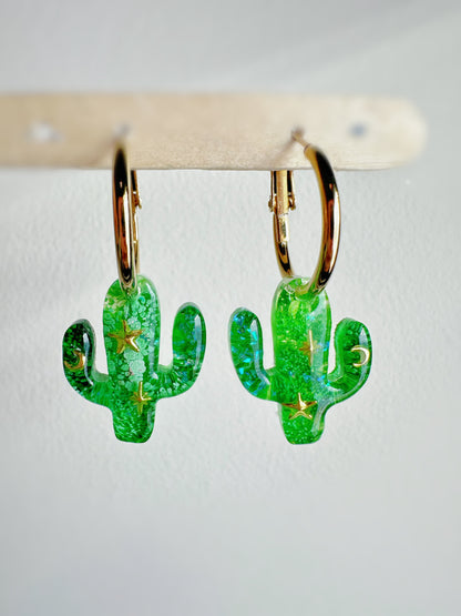 Predomed Cactus Dangle Charm Earring Mold for Hoops and Hooks