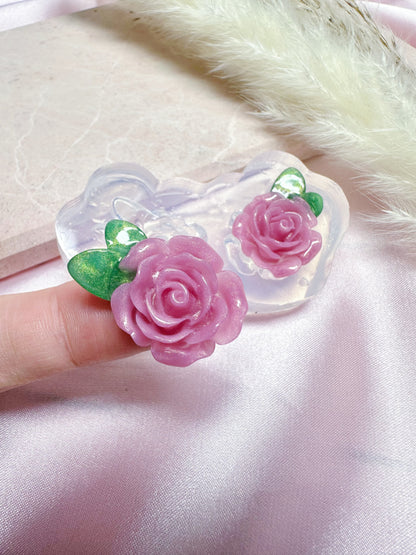 3D Rose Leaf Stud Brooch Pin Mold