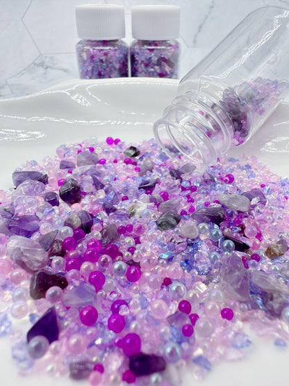 Amethyst Crushed Glass & Glass Bead Mix