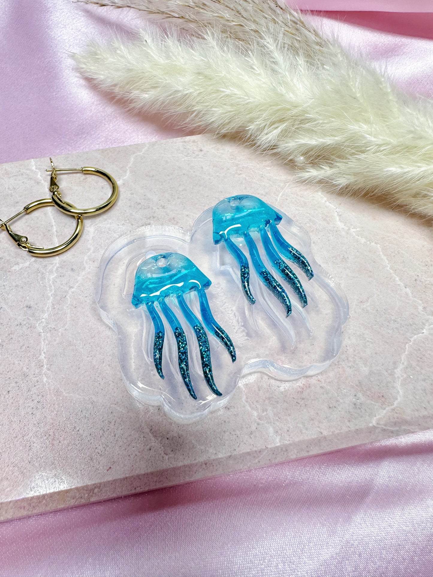 Predomed Jellyfish Dangle Earring Mold for Hoop Charms
