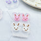Mini Bunny Face Stud Earring Mold Easter Clear Silicone Mold for resin jewellery