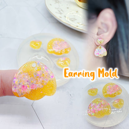 Pre domed Predrilled Small Chubby Bell Flower Dangle Earring Mold