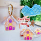 Gingerbread House with Predomed snow Dangly Charm Earring Mold