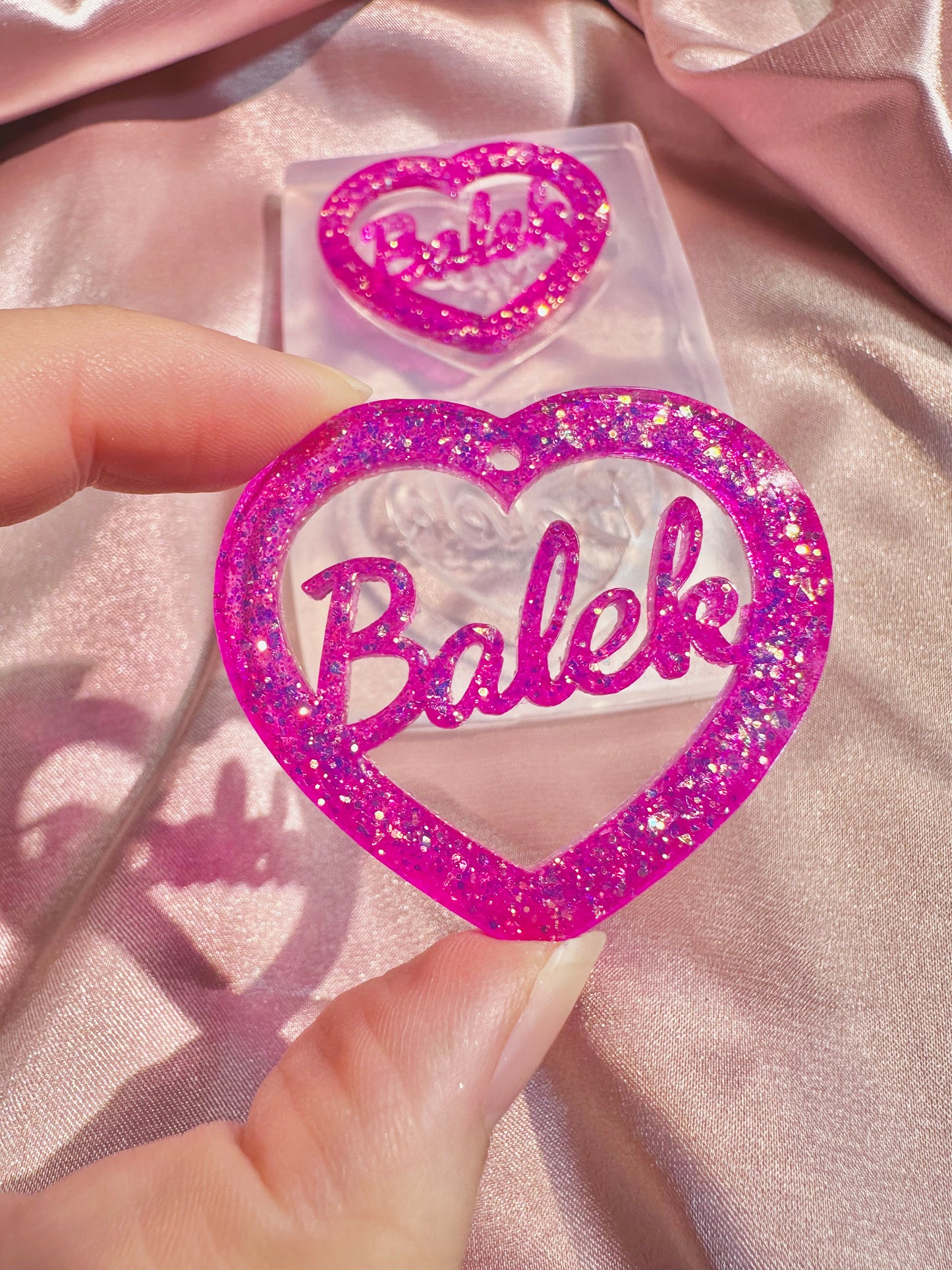5cm French Balek Word Heart Slogan Earring Mold