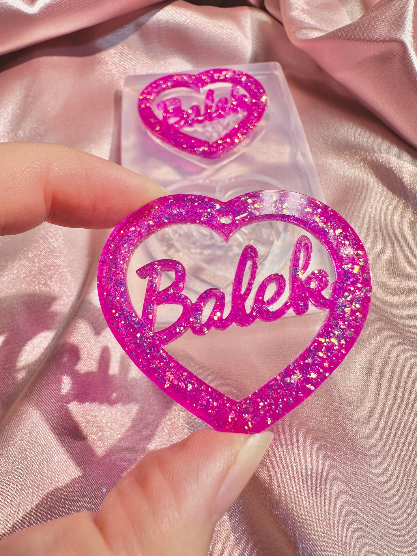 5cm French Balek Word Heart Slogan Earring Mold
