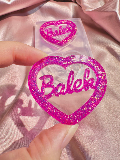 5cm French Balek Word Heart Slogan Earring Mold