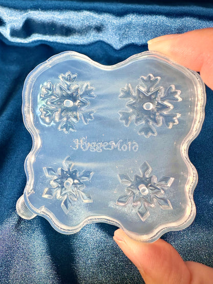 Small Layered Winter Wonderland Snowflake Hoop Spinner Earring Mold
