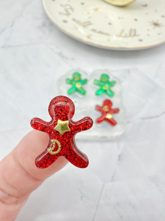 Mini Gingerbread Man Stud Earring Mold Christmas Winter