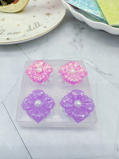 Moroccan-inspired Diamond Shape Flower Stud Earring Mold