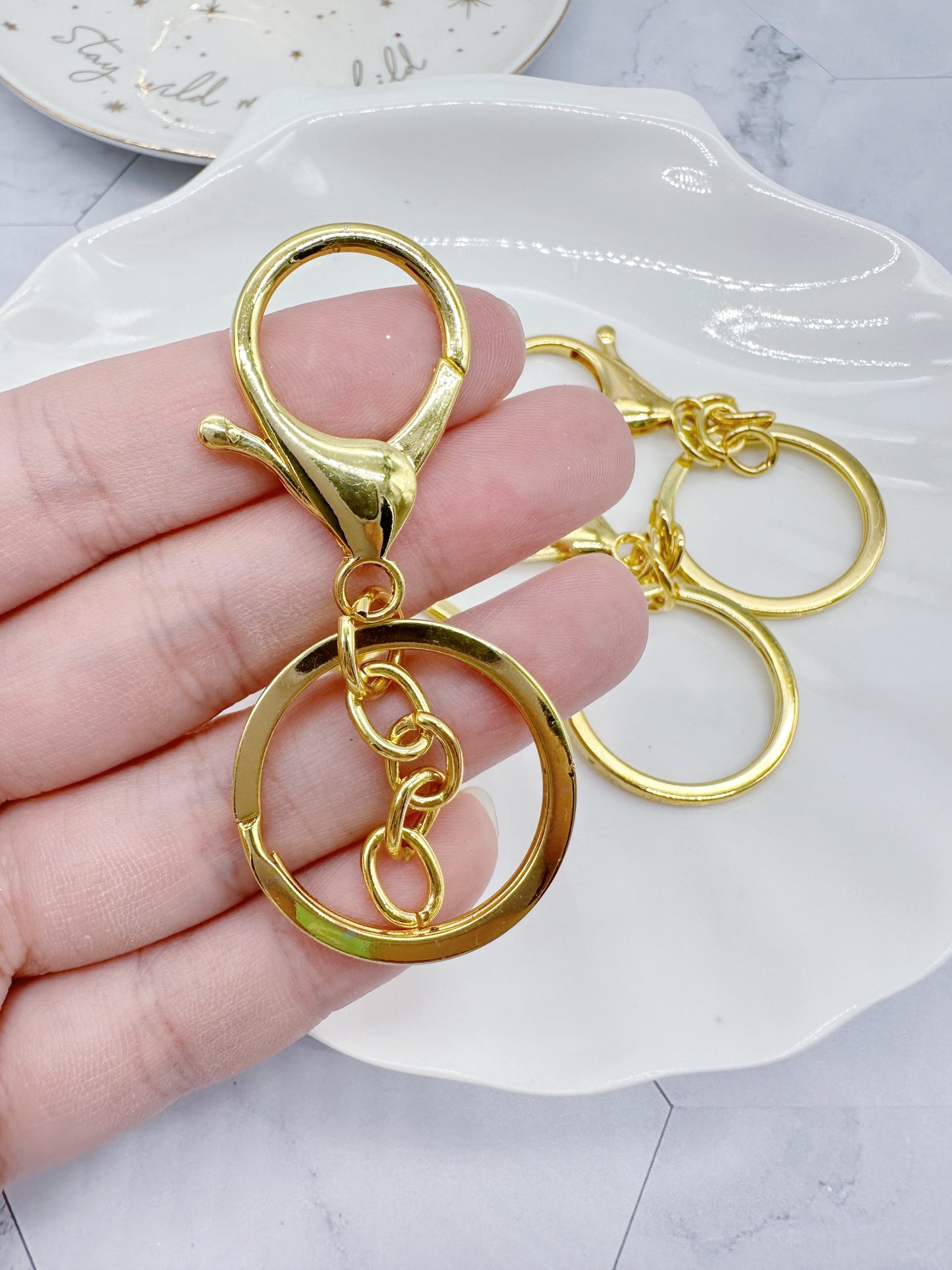 Gold Keychain Rings Lobster Clasp