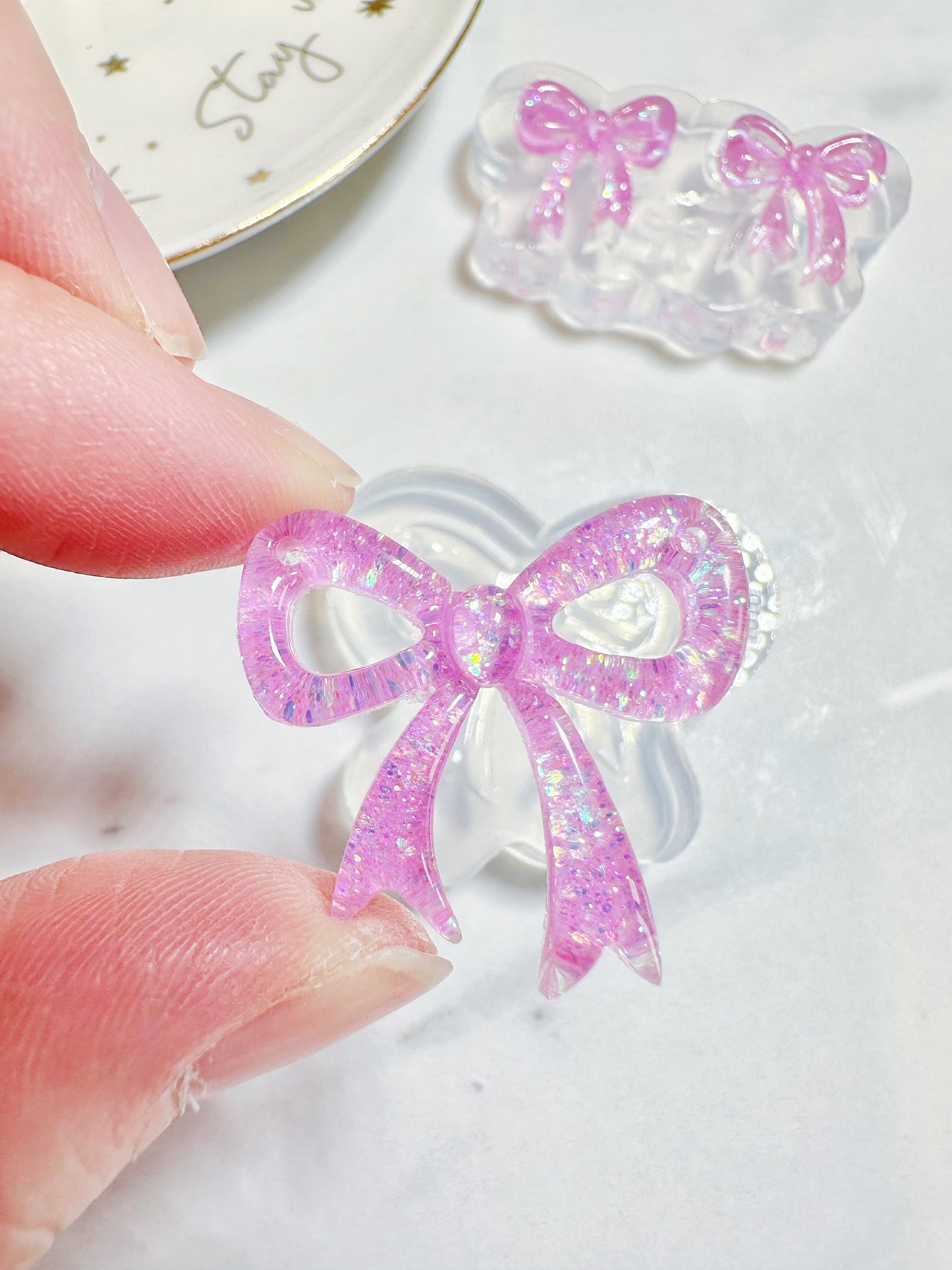 Predomed Ribbon Bow Necklace Mold Stud Mold Bundle