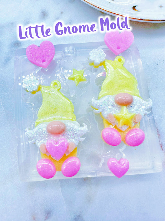 3D Christmas Little Gnome Dangle Earring Mold with festival add-ons