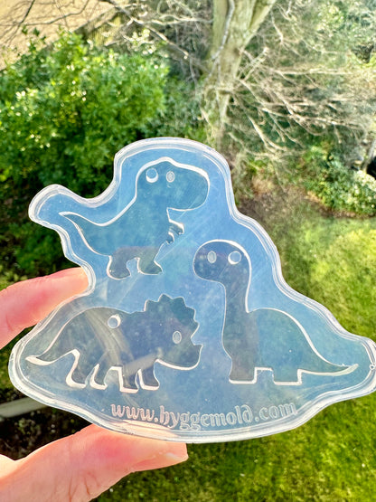 Cute Dino Trio Keychain Palette Mold