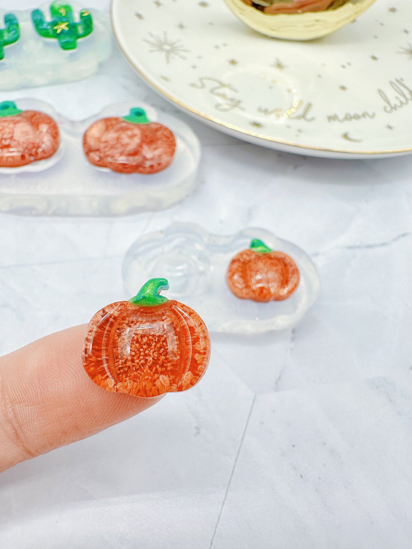 Mini Predomed Pumpkin Stud Earring Mold