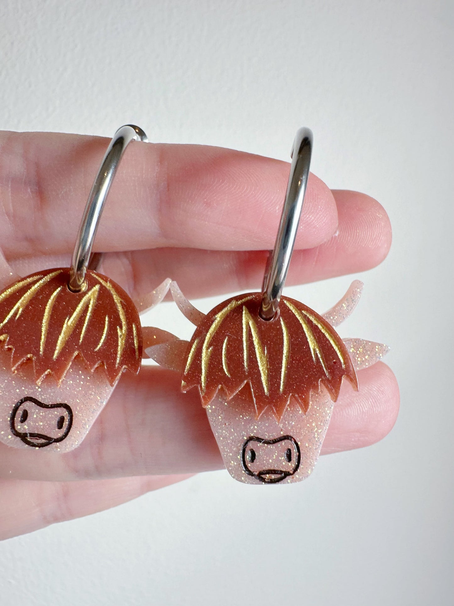 Highland Cow Dangly Charm Earring Mold for Hoops and Hooks