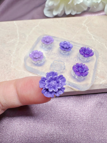 Tiny 1.2 cm 3D Flower Camellia Rose Stud Mold Resin Clay Mold