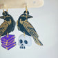 Engraved Raven and Book Stack Dangle Earring Mold