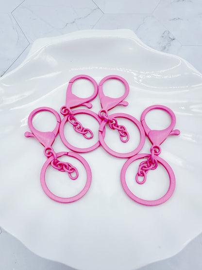 Pink Keychain Rings Lobster Clasp