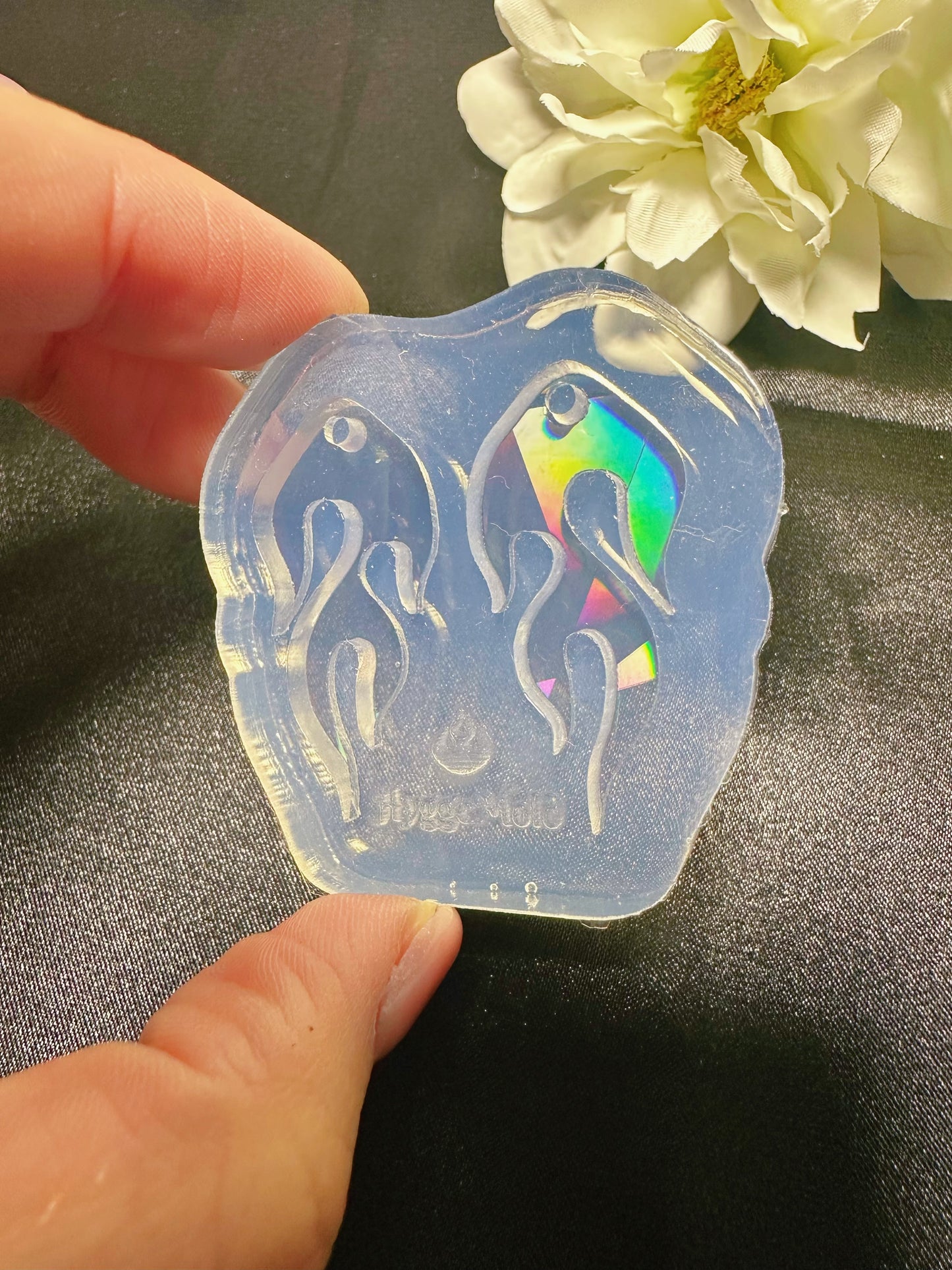 Holographic Flame Dangle Earring Mold for Hoop Charms