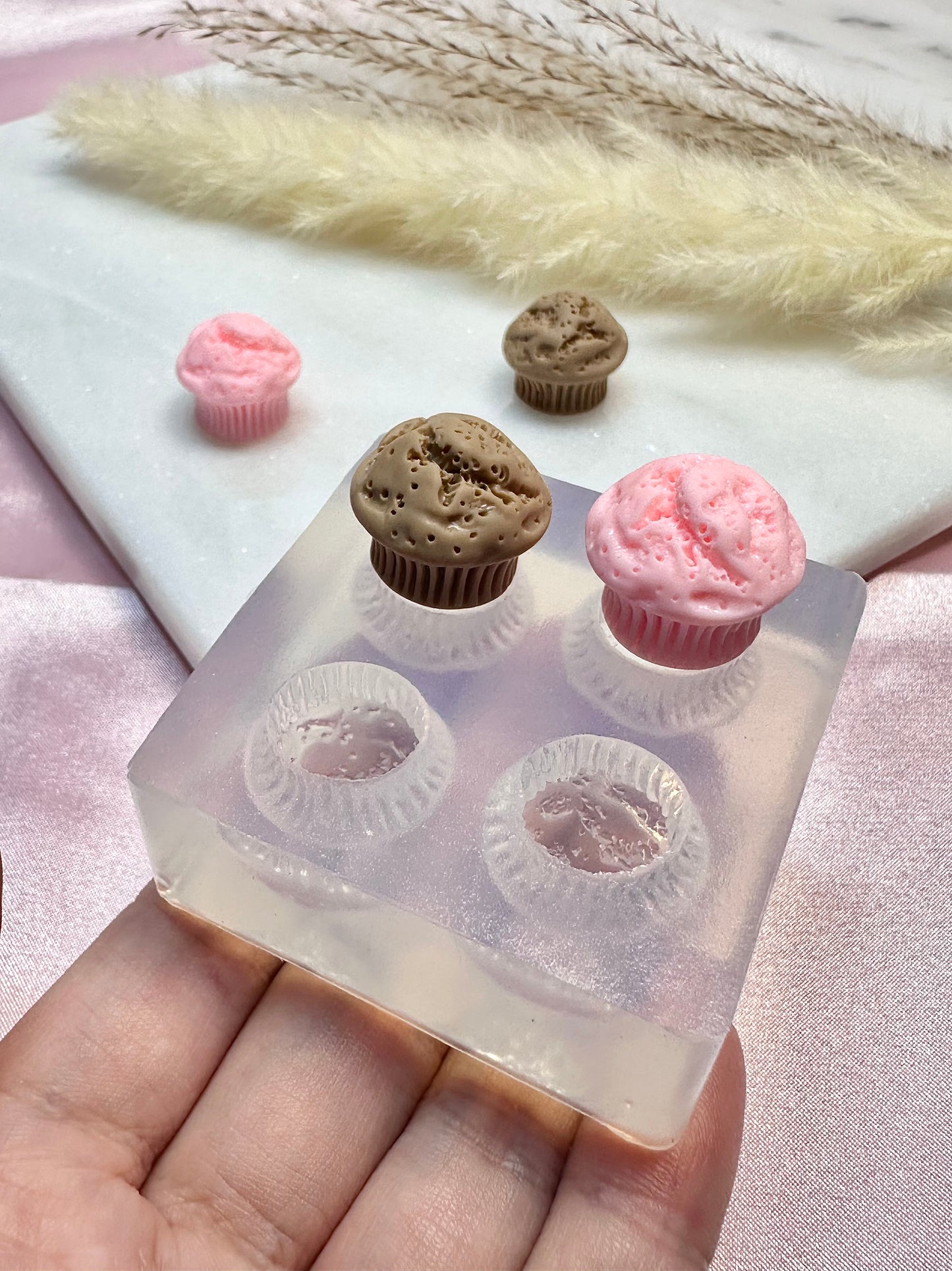 Clear Silicone Mold for Polymer Clay Resin medium Baked Muffin Earring Mold