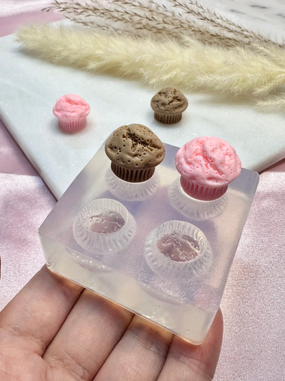 Clear Silicone Mold for Polymer Clay Resin medium Baked Muffin Earring Mold