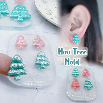 Mini Cute Plump Christmas Tree Stud Earring Mold