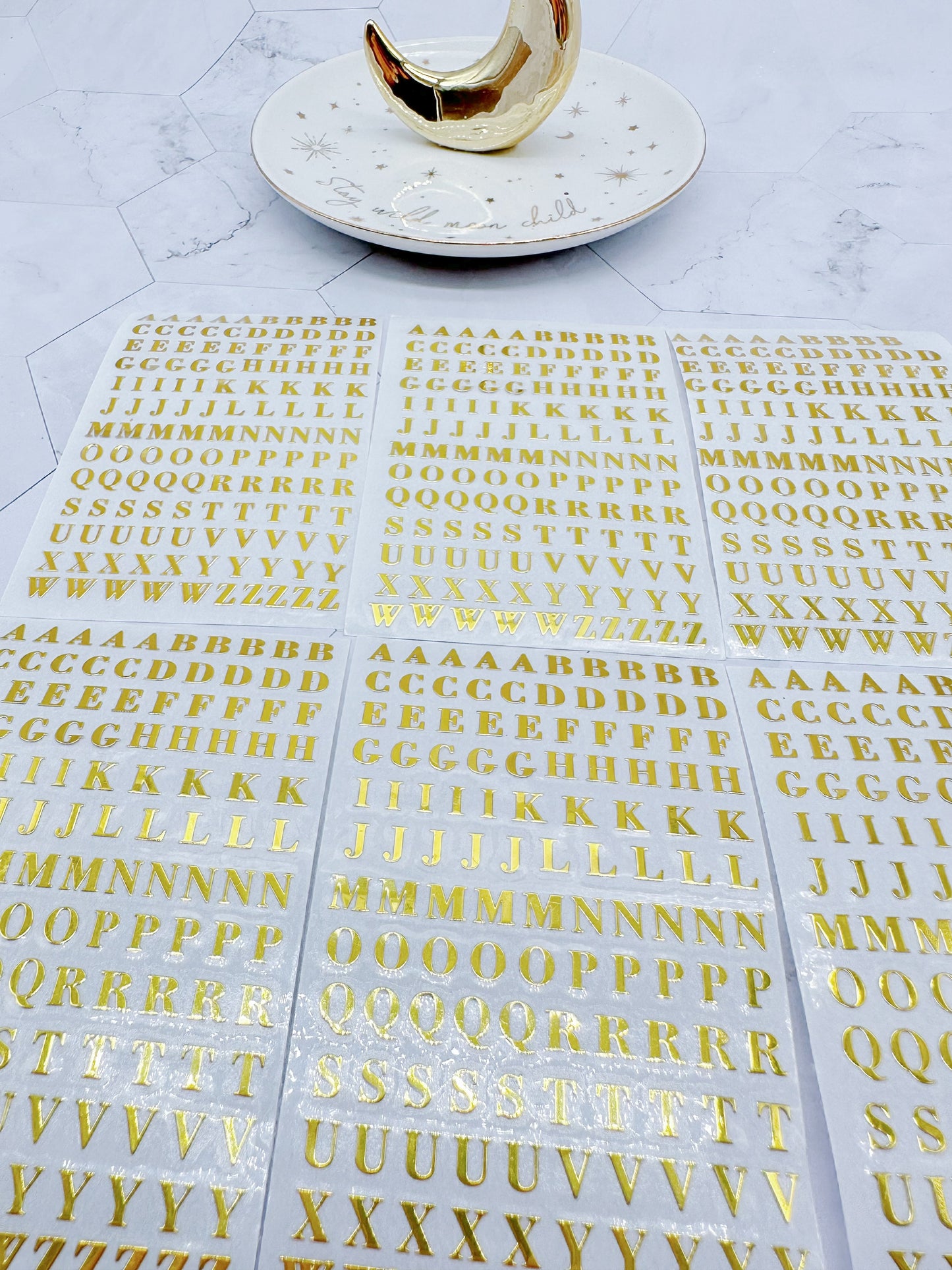 4.5mm Gold Alphabet Initial Vinyl Letters