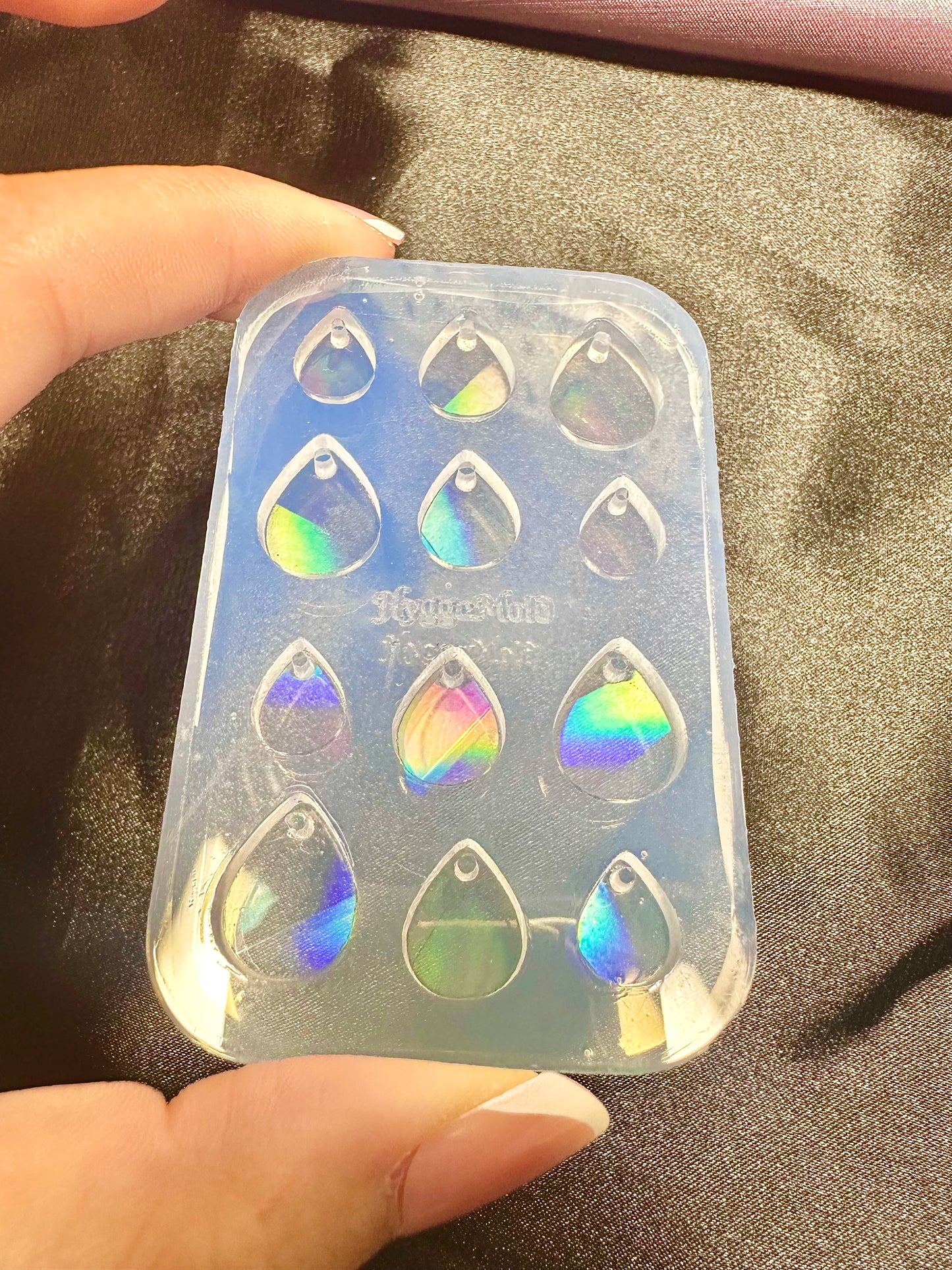 Mini Holographic Teardrop Bracelet Necklace Charm Mold