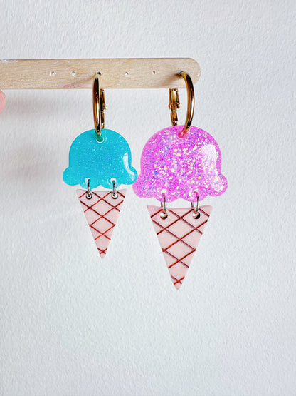 Predomed Two-part Ice Cream Scoop Cone Dangle Earring Hoop Charm Mold