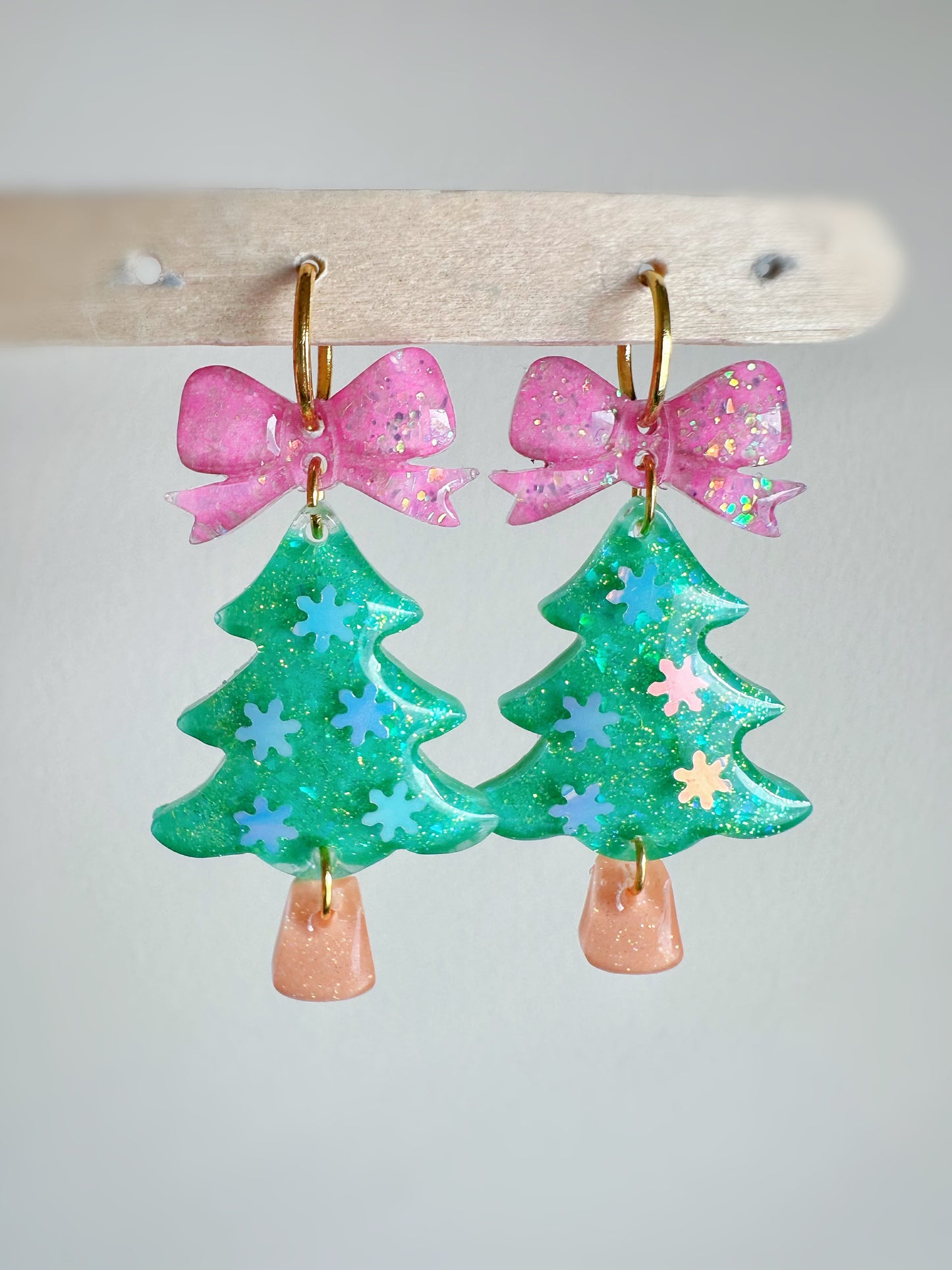 Predomed Ribbon Bow Christmas Tree Dangle Earring Mold