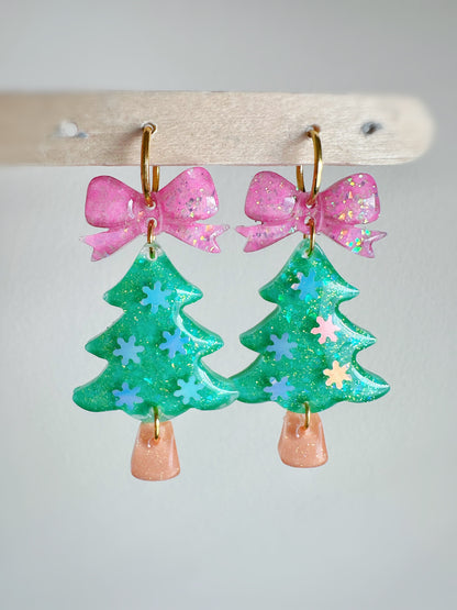 Predomed Ribbon Bow Christmas Tree Dangle Earring Mold