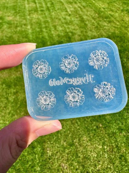 Tiny 1.2 cm 3D Flower Camellia Rose Stud Mold Resin Clay Mold