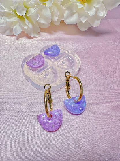 1.6 cm Predomed Semi-Circle Dangle Earring Mold for Hoop Charms