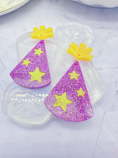 Party Hat Dangle Earring Mold Birthday Girl Silicone Mold for Resin Earrings