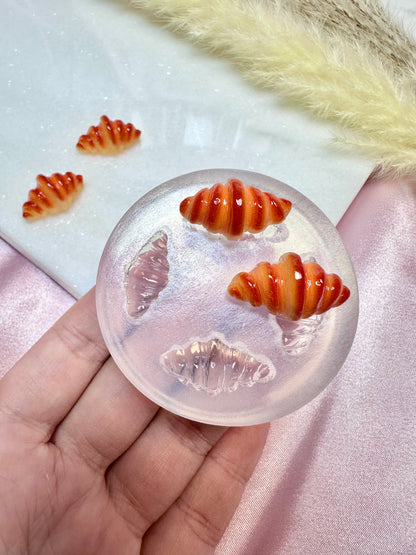 Clear Silicone Mold for Polymer Clay Resin Croissant Bread Earring Mold