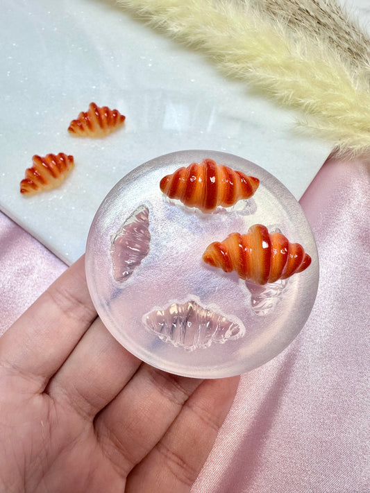 Clear Silicone Mold for Polymer Clay Resin Croissant Bread Earring Mold