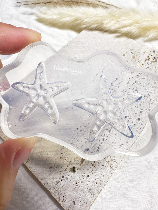 Domed Etched Starfish Dangle Earring Mold for Hoop Charms