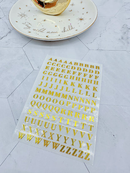 4.5mm Gold Alphabet Initial Vinyl Letters