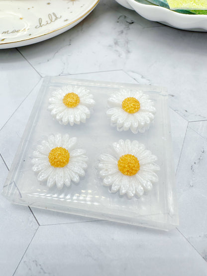 Detailed 3D Daisy Flower Stud Earring Mold