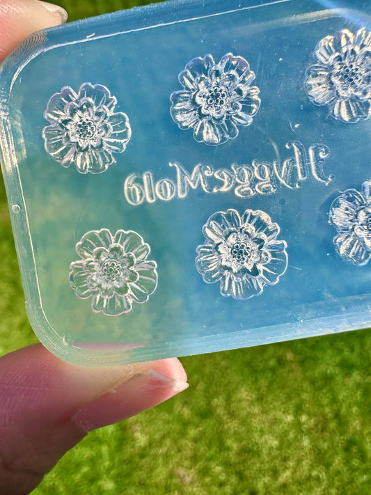 Tiny 1.2 cm 3D Flower Camellia Rose Stud Mold Resin Clay Mold