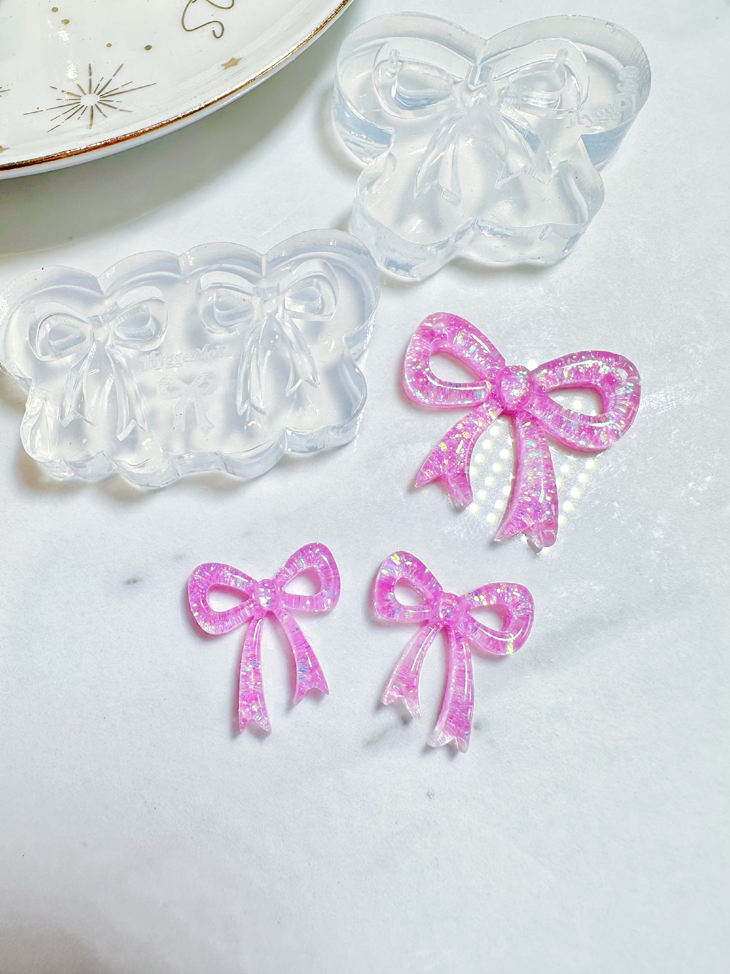 Predomed Ribbon Bow Necklace Mold Stud Mold Bundle