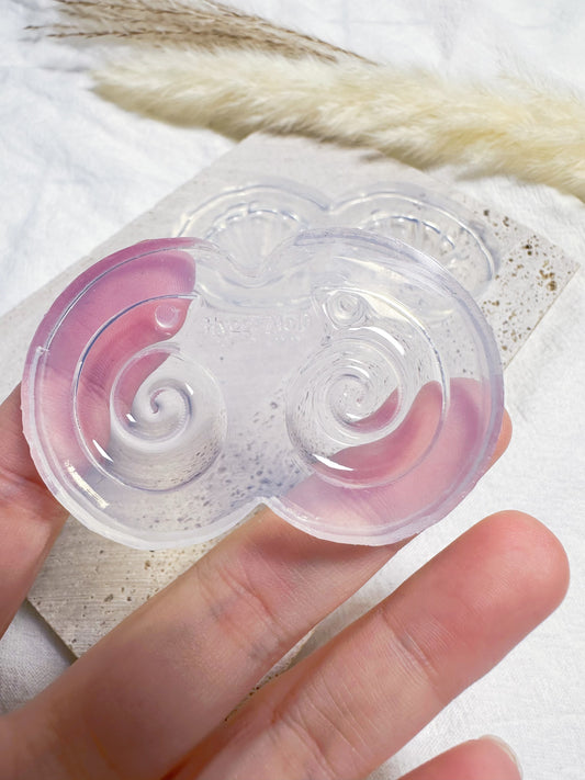 Domed Etched Nautilius Shell Dangle Earring Mold for Hoop Charms