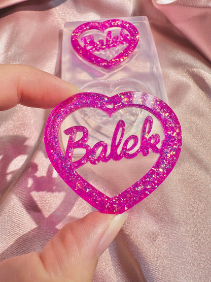 5cm French Balek Word Heart Slogan Earring Mold